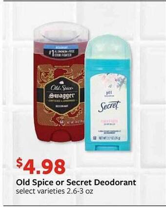 Fareway Old Spice Or Secret Deodorant offer