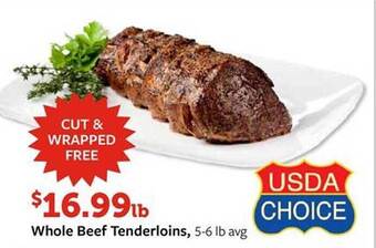 Fareway Whole Beef Tenderloins offer