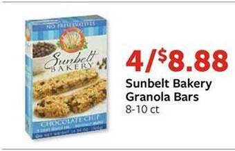 Fareway Sunbelt Bakery Granola Bars offer