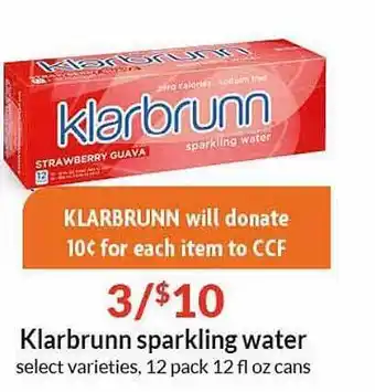 Hy-Vee Klarbrunn Sparkling Water offer