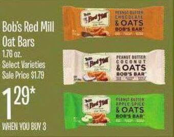 Jewel-Osco Bob's Red Mill Oat Bars offer
