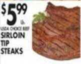 Met Foodmarkets Sirloin Tip Steaks offer
