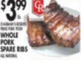 Met Foodmarkets Whole Pork Spare Ribs offer