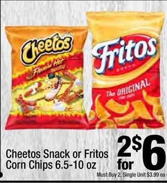 Super King Markets Cheetos Snack Or Fritos Corn Chips offer