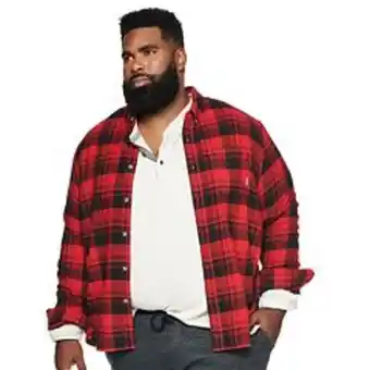 Kohl's Big & tall eddie bauer everyday flex flannel regular-fit plaid button-down shirt offer
