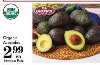 Pavilions Organic Avocados offer