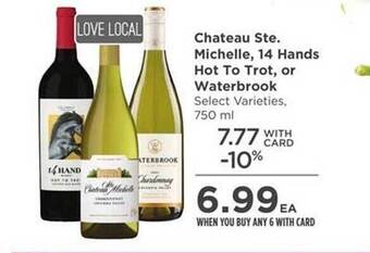 QFC Chateau Ste Michelle 14 Hands Hot To Trot Or Waterbrook offer