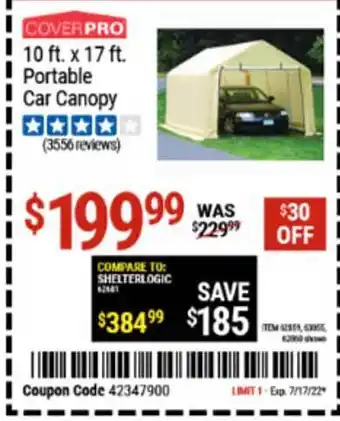 Coverpro 10 Ft X 17 Fft Portable Car Canopy