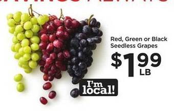 Food 4 Less Red Green Or Black Seedless Grapes offer