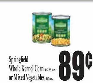 Baja Ranch Springfield Whole Kernel Corn Or Mixed Vegetables offer