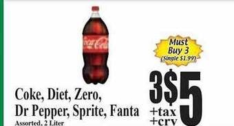 Baja Ranch Coke, Diet, Zero, Dr Pepper, Sprite, Fanta offer