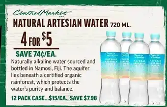 Central Market Natural Artesian Water offer