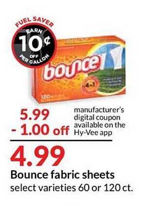 Hy-Vee Bounce Fabric Sheets offer