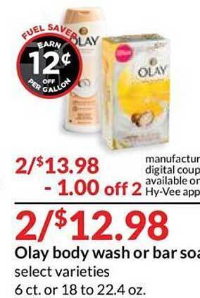 Hy-Vee Olay Body Wash Or Bar Soap offer