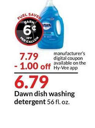Hy-Vee Dawn Dish Washing Detergent offer