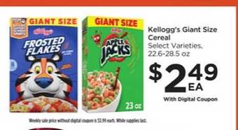 Food 4 Less Kellogg's Giant Size Cereal offer