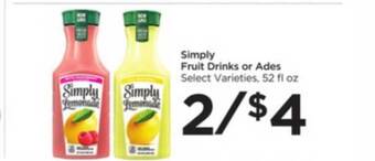 Food 4 Less Simply Fruit Drinks Or Ades offer