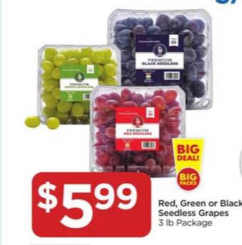 Food 4 Less Red, Green Or Black Seedless Grapes offer