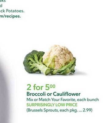Publix Broccoli Or Cauliflower offer