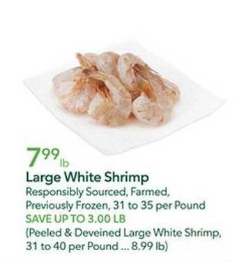Publix Large White Shrimp offer