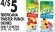 Met Foodmarkets Tropicana Twister Punch Drinks offer