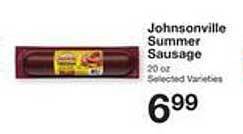 Price Chopper Johnsonville Summer Sausage offer