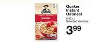 Price Chopper Quaker Instant Oatmeal offer
