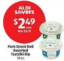Aldi Park Street Deli Assorted Tzatziki Dip offer