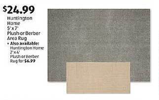 Aldi Huntington Home 5' X 7' Plush Or Berber Area Rug offer