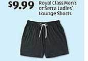Aldi Royal Class Men's Or Serra Ladies Lounge Shorts offer