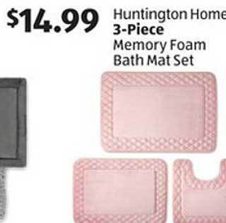 Aldi Huntington Home 3-piece Memory Foam Bath Mat Set offer
