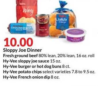 Hy-Vee Sloppy Joe Dinner offer