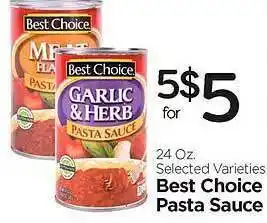 Edwards Food Giant Selected Varieties Best Choice Pasta Sauce offer