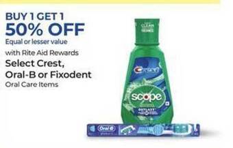 Rite Aid Crest, Oral-b Or Fixodent offer