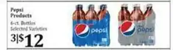 Rosauers Pepsi Products 6-ct Selected Varieties offer
