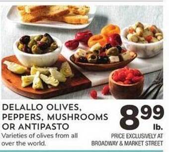 Albertsons Delallo Olives, Peppers, Mushrooms Or Antipasto offer
