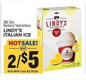 Food Lion Lindy's Italian Ice offer