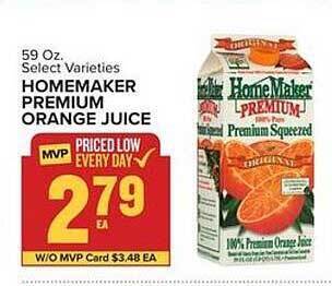 Food Lion Homemaker Premium Orange Juice offer