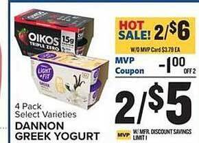 Food Lion Dannon Greek Yogurt offer