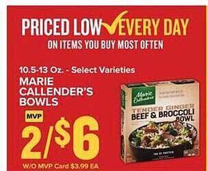 Food Lion Marie Callender's Bowls offer