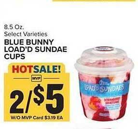 Food Lion Blue Bunny Load'd Sundae Cups offer