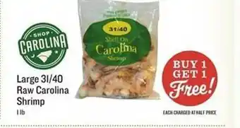 Lowes Foods Large 31-40 Raw Carolina Shrimp offer