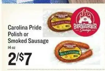 Lowes Foods Carolina Pride Polish Or Smoked Sausage offer