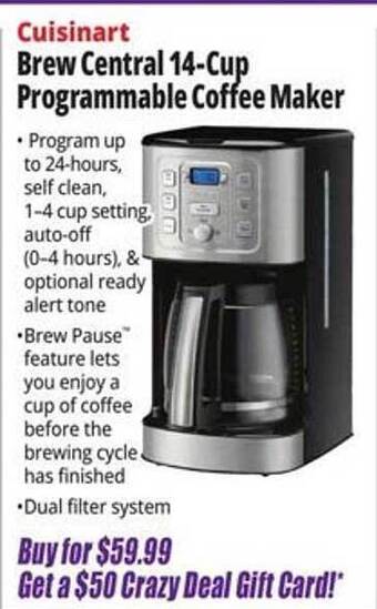 Ocean State Job Lot Cuisinart Brew Central 14-cup Programmable Coffee Maker offer