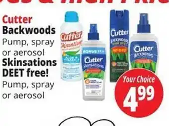 Ocean State Job Lot Cutter Backwoods Pump Spray Or Aerosol Skinsations Deet Free! Pump Spray Or Aerosol offer