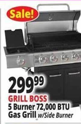 Ocean State Job Lot Grill Boss 5 Burner 72.000 Btu Gas Grill offer
