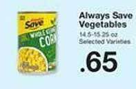 Price Chopper Always Save Vegetables offer
