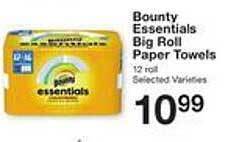 Price Chopper Bounty Essentials Big Roll Paper Towels offer
