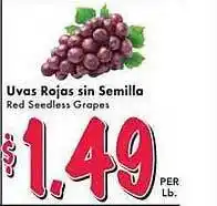 Rio Ranch Market Uvas Rojas Sin Semilla Red Seedless Grapes offer