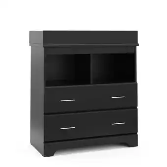 Walmart Storkcraft Brookside 2 Drawer Changing Table Dresser, Black offer